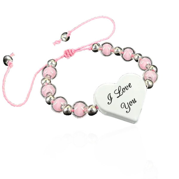 Bracelet Cœur Perles Rose – Image 2