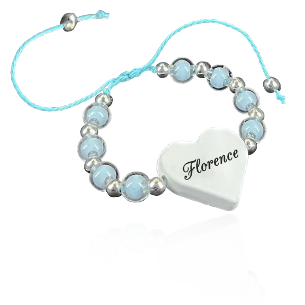 Bracelet Cœur Perles Bleu – Image 2