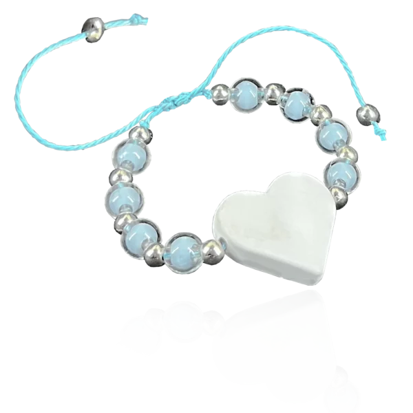 Bracelet Cœur Perles Bleu